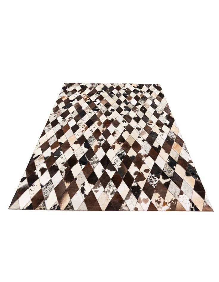 Detail image of  4' 8 x 6' 8 Cowhide Stocks Rug