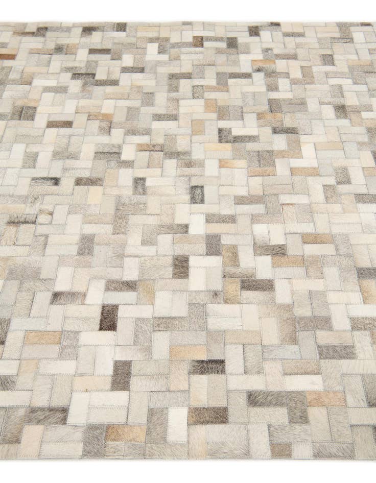 Detail image of  4' 7 x 6' 6 Cowhide Stocks Rug