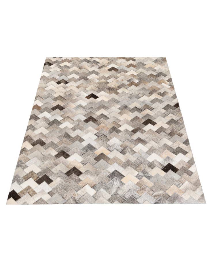 Detail image of  4' 7 x 6' 7 Cowhide Stocks Rug