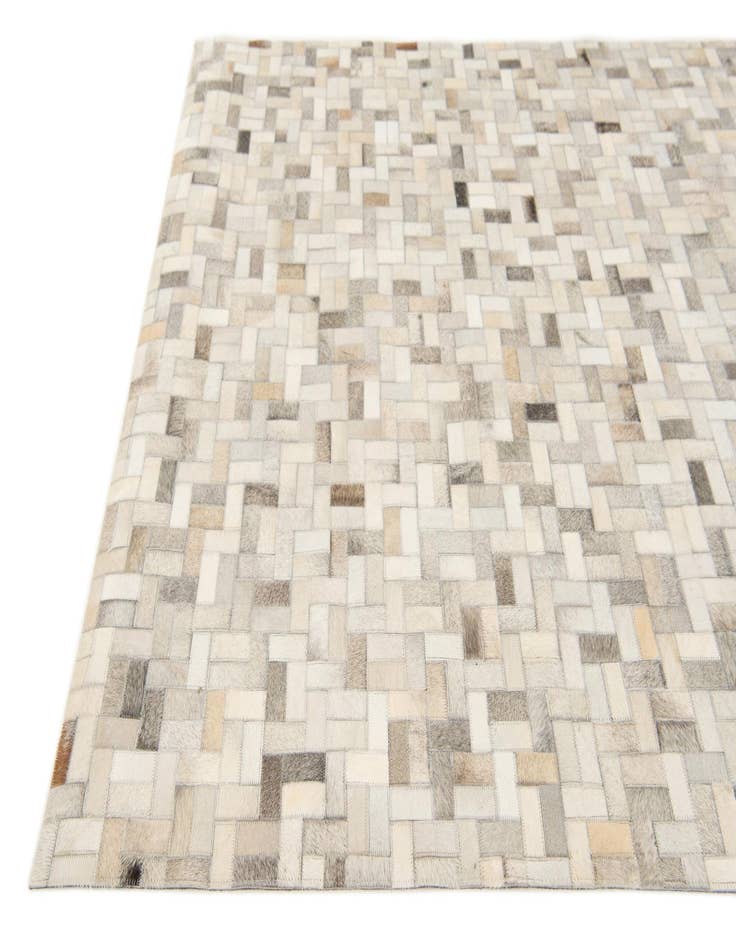 Detail image of  4' 8 x 6' 6 Cowhide Stocks Rug