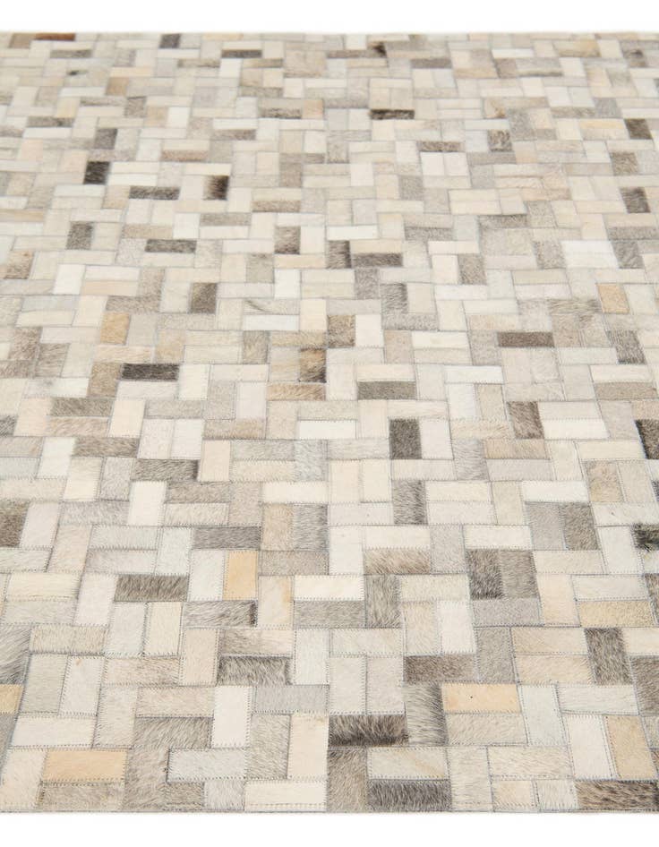 Detail image of  4' 8 x 6' 6 Cowhide Stocks Rug