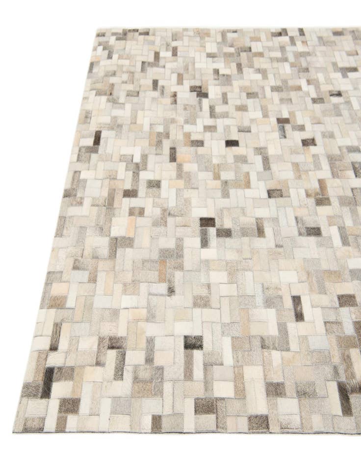 Detail image of  4' 7 x 6' 6 Cowhide Stocks Rug