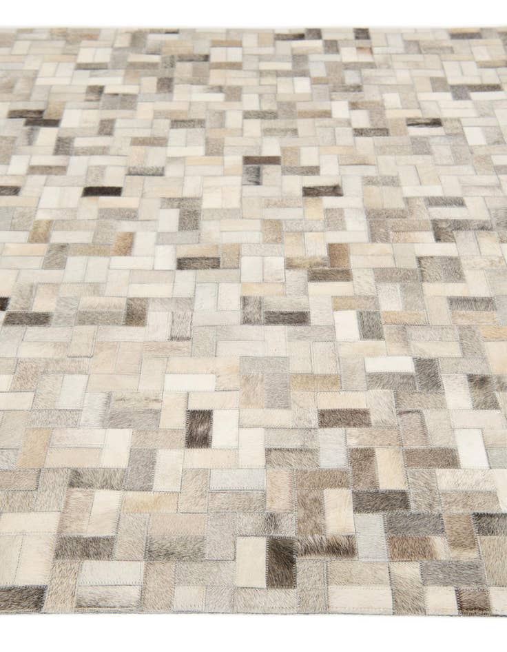 Detail image of  4' 7 x 6' 6 Cowhide Stocks Rug