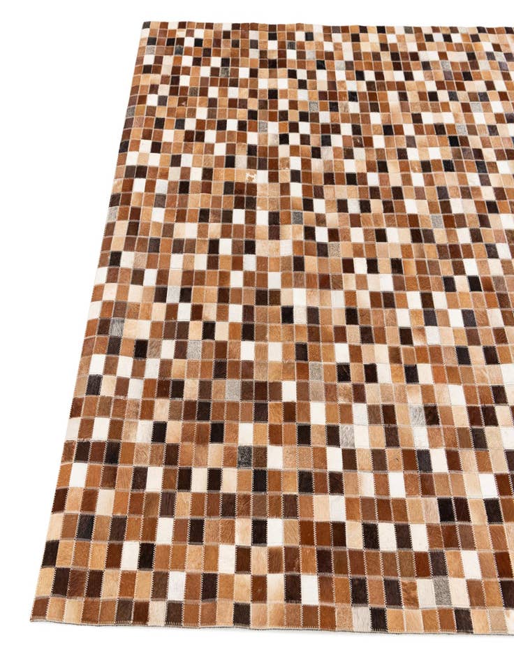 Detail image of  4' 7 x 6' 7 Cowhide Stocks Rug