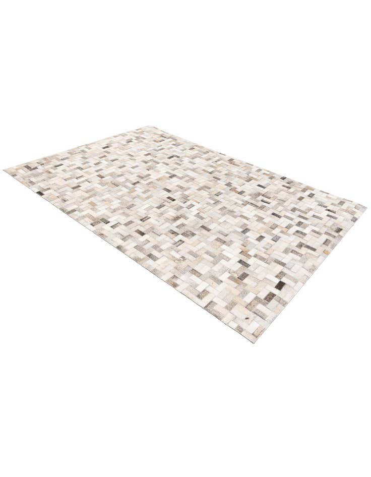 Detail image of  4' 6 x 6' 6 Cowhide Stocks Rug