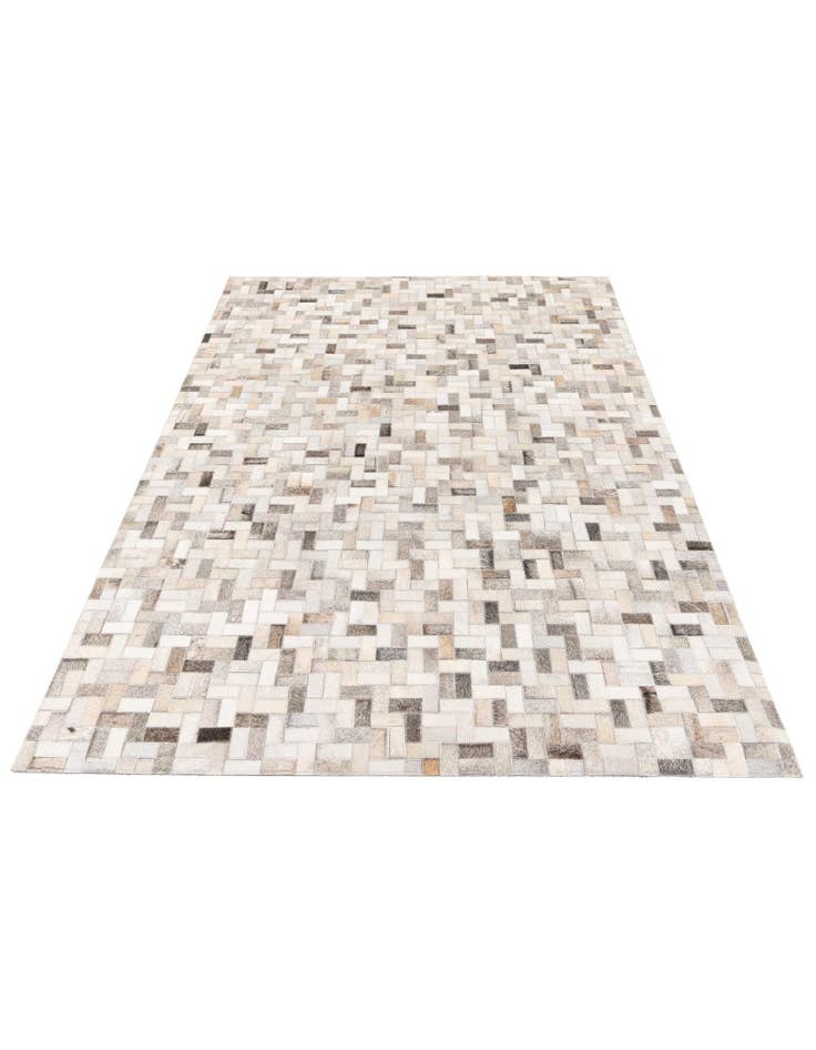 Detail image of  4' 6 x 6' 6 Cowhide Stocks Rug