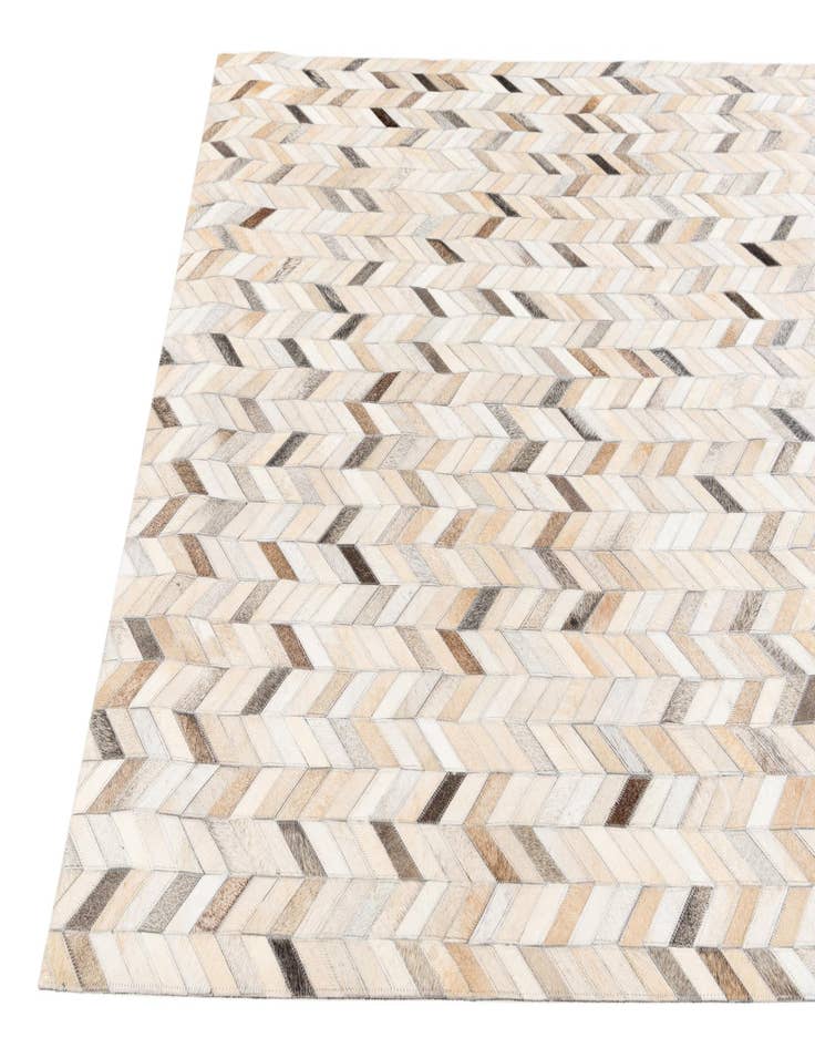 Detail image of  4' 8 x 6' 8 Cowhide Stocks Rug