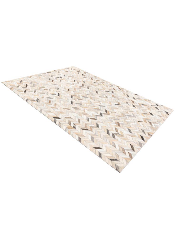 Detail image of  4' 7 x 6' 7 Cowhide Stocks Rug