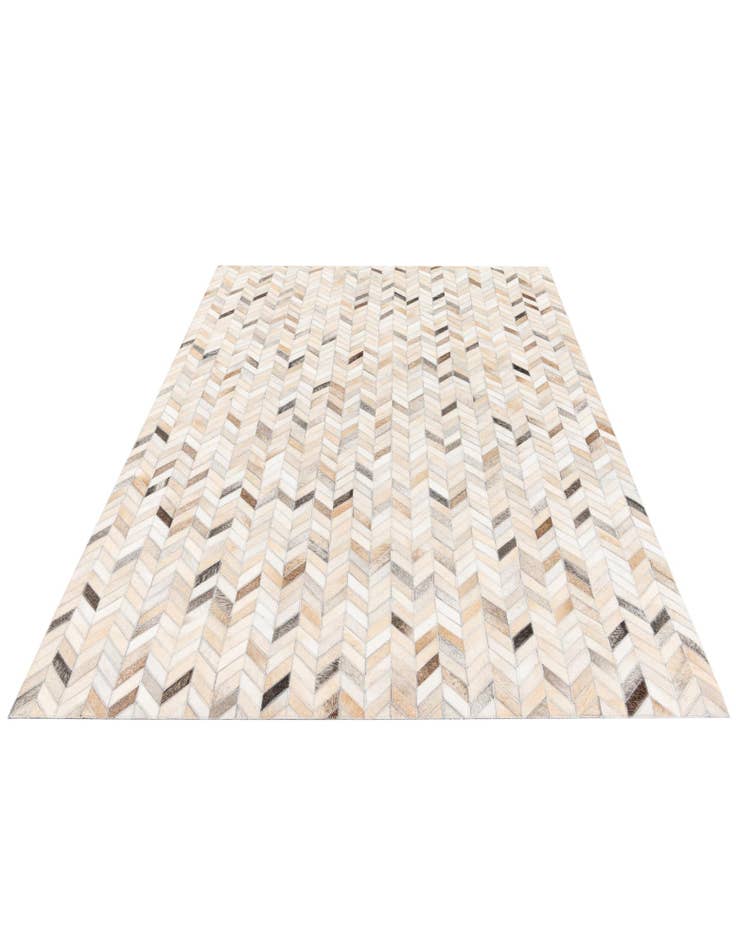 Detail image of  4' 7 x 6' 7 Cowhide Stocks Rug