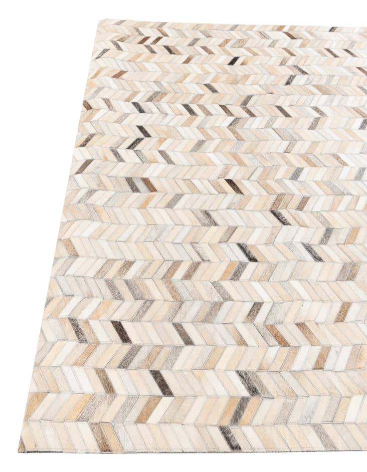 Detail image of  4' 7 x 6' 7 Cowhide Stocks Rug