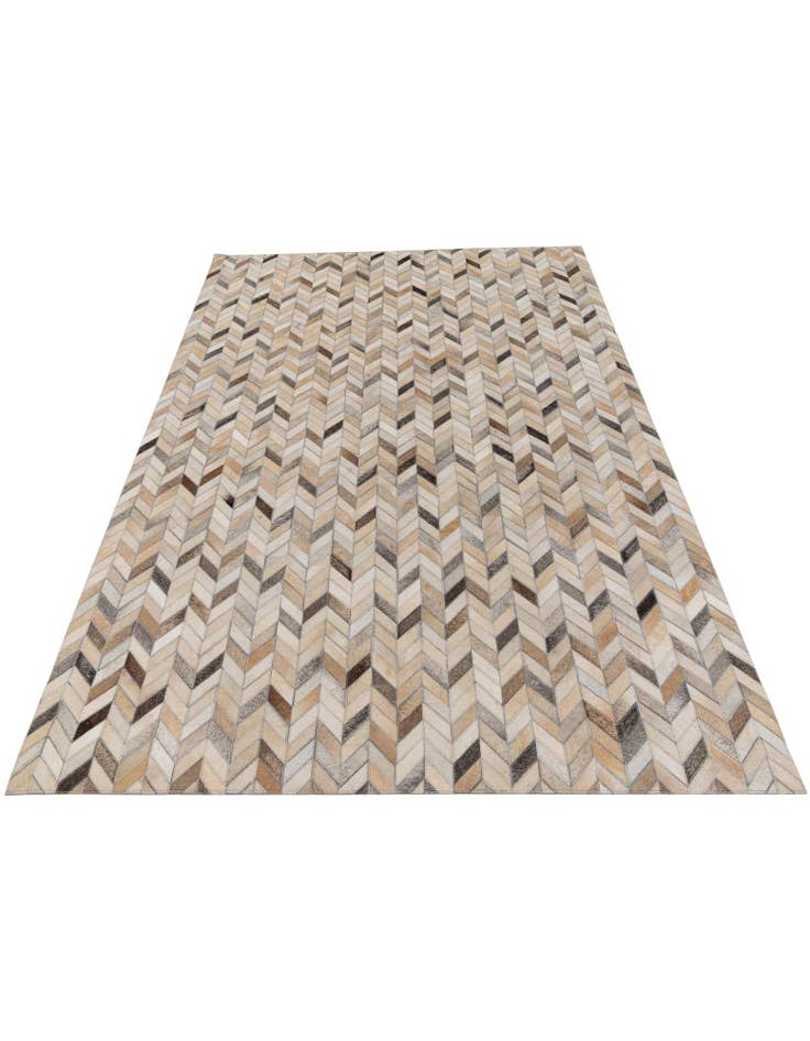 Detail image of  4' 8 x 6' 8 Cowhide Stocks Rug