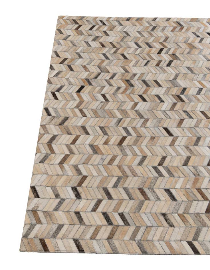 Detail image of  4' 8 x 6' 8 Cowhide Stocks Rug