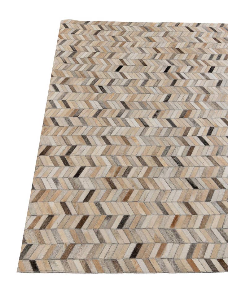 Detail image of  4' 8 x 6' 7 Cowhide Stocks Rug