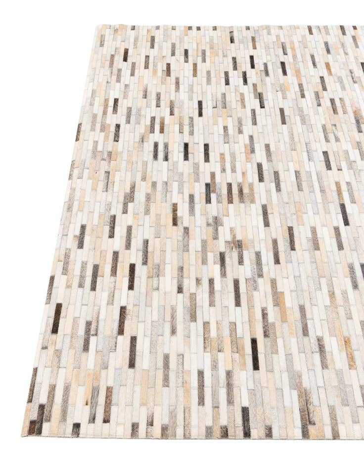 Detail image of  4' 8 x 6' 6 Cowhide Stocks Rug