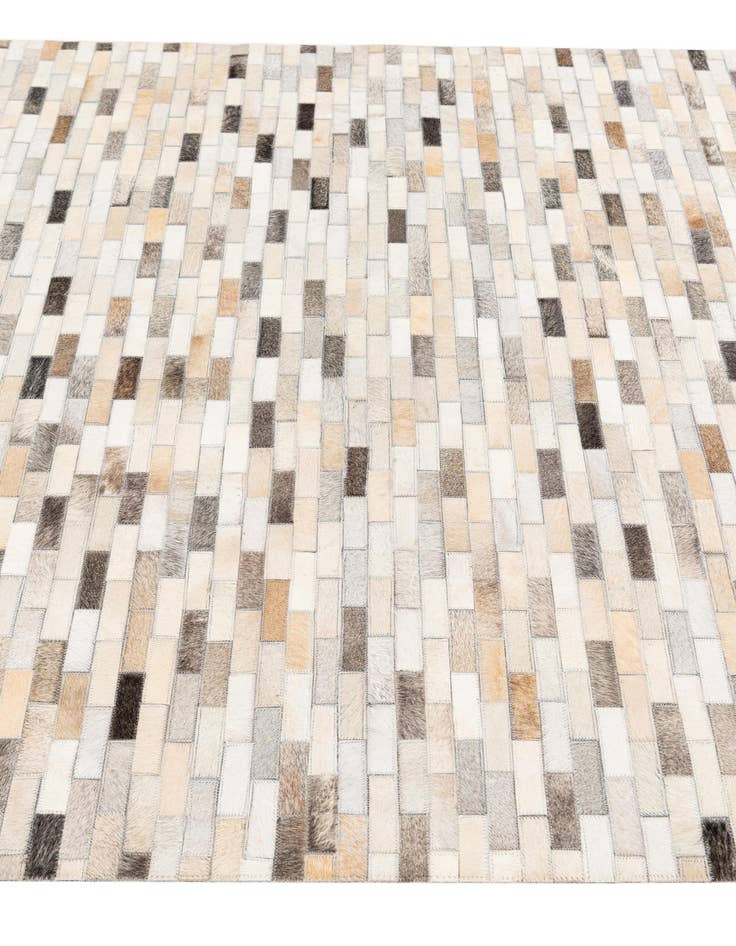 Detail image of  4' 8 x 6' 6 Cowhide Stocks Rug