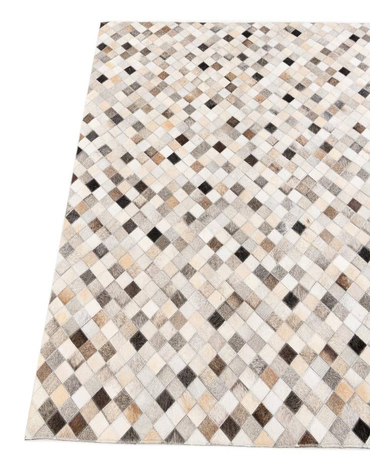 Detail image of  4' 7 x 6' 6 Cowhide Stocks Rug