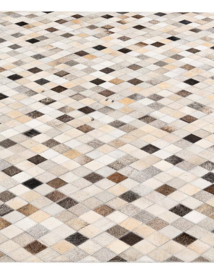 Detail image of  4' 7 x 6' 6 Cowhide Stocks Rug