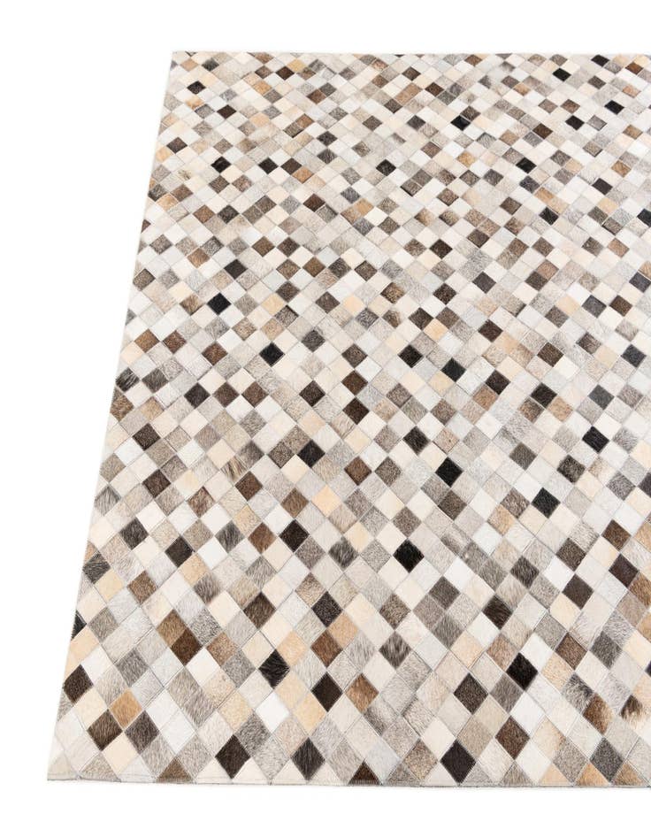 Detail image of  4' 7 x 6' 7 Cowhide Stocks Rug