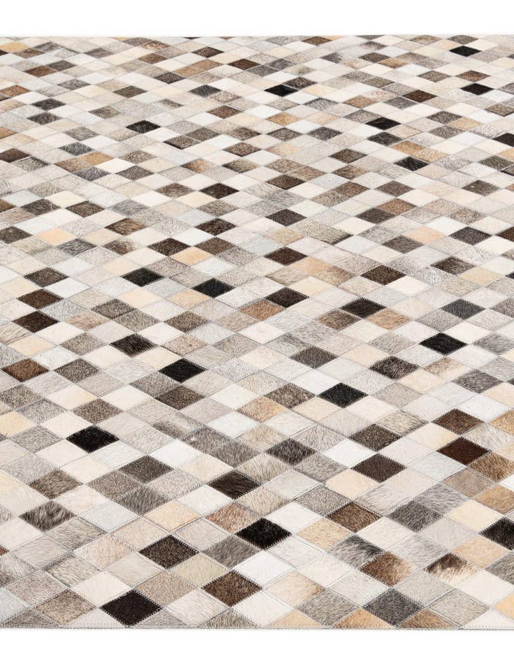 Detail image of  4' 7 x 6' 7 Cowhide Stocks Rug