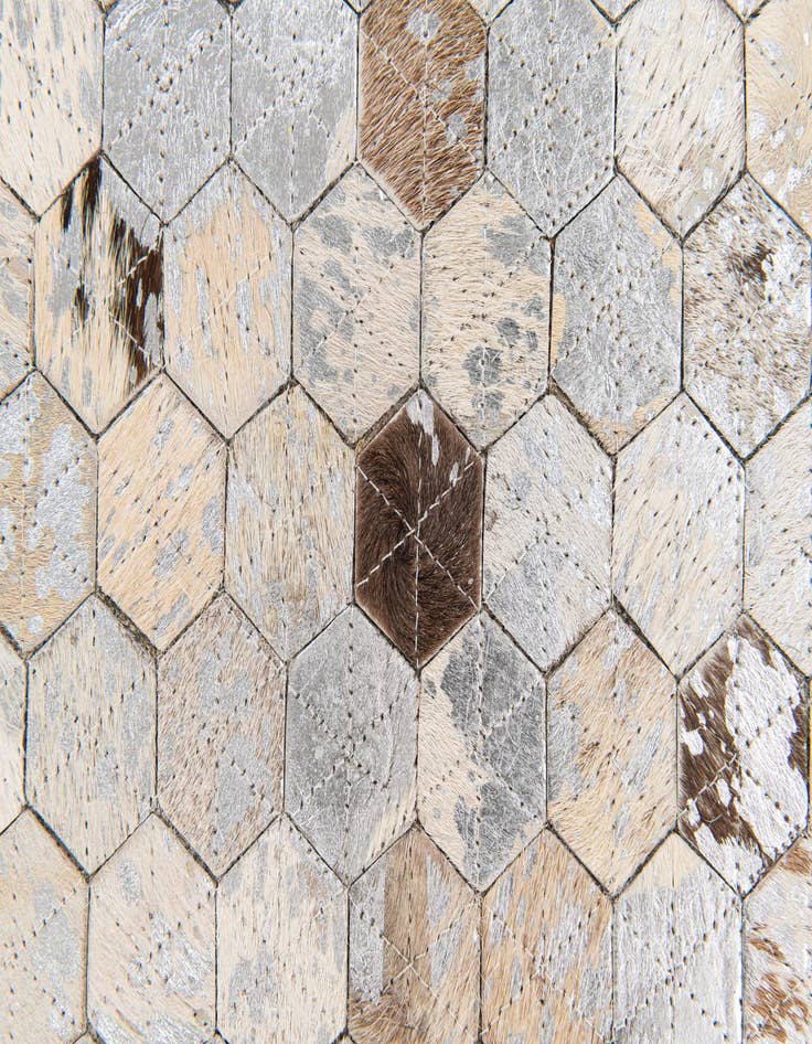 Detail image of  4' 10 x 6' 8 Cowhide Stocks Rug