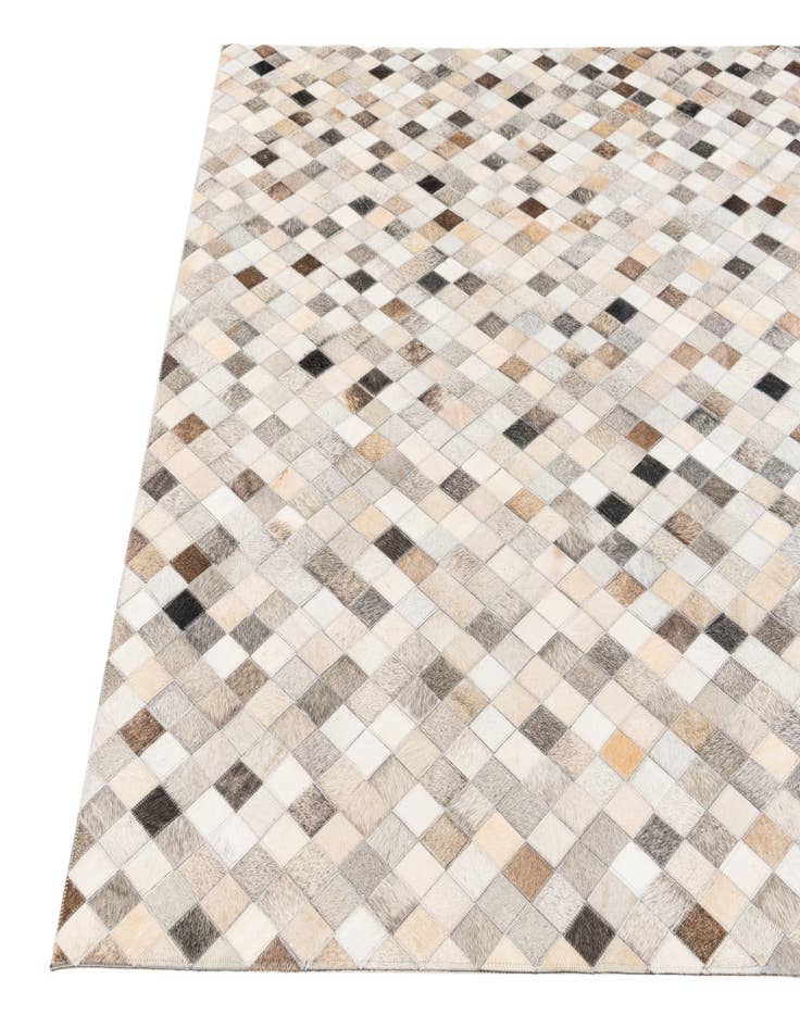 Detail image of  4' 7 x 6' 7 Cowhide Stocks Rug