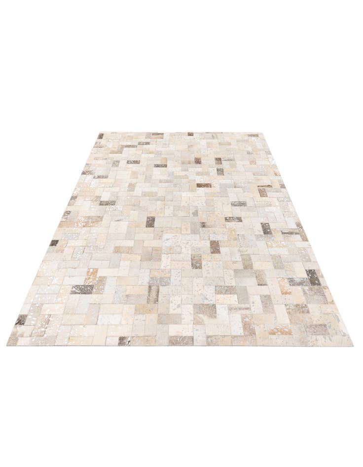 Detail image of  4' 8 x 6' 6 Cowhide Stocks Rug