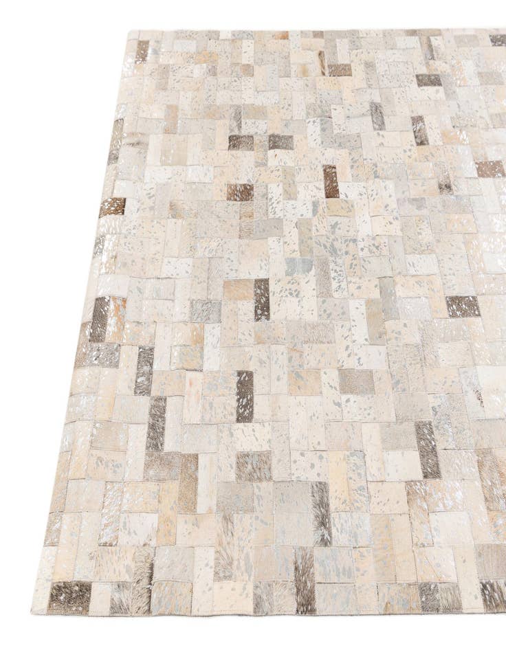 Detail image of  4' 8 x 6' 6 Cowhide Stocks Rug