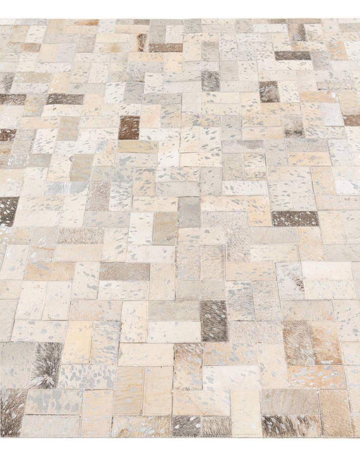 Detail image of  4' 8 x 6' 6 Cowhide Stocks Rug