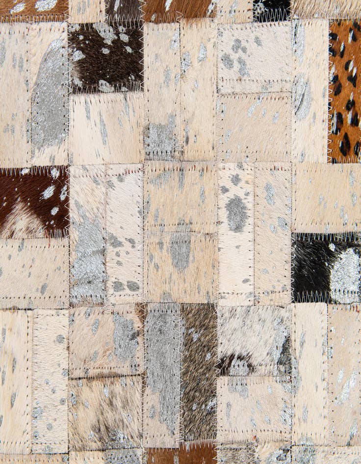 Detail image of  4' 1 x 5' 10 Cowhide Stocks Rug