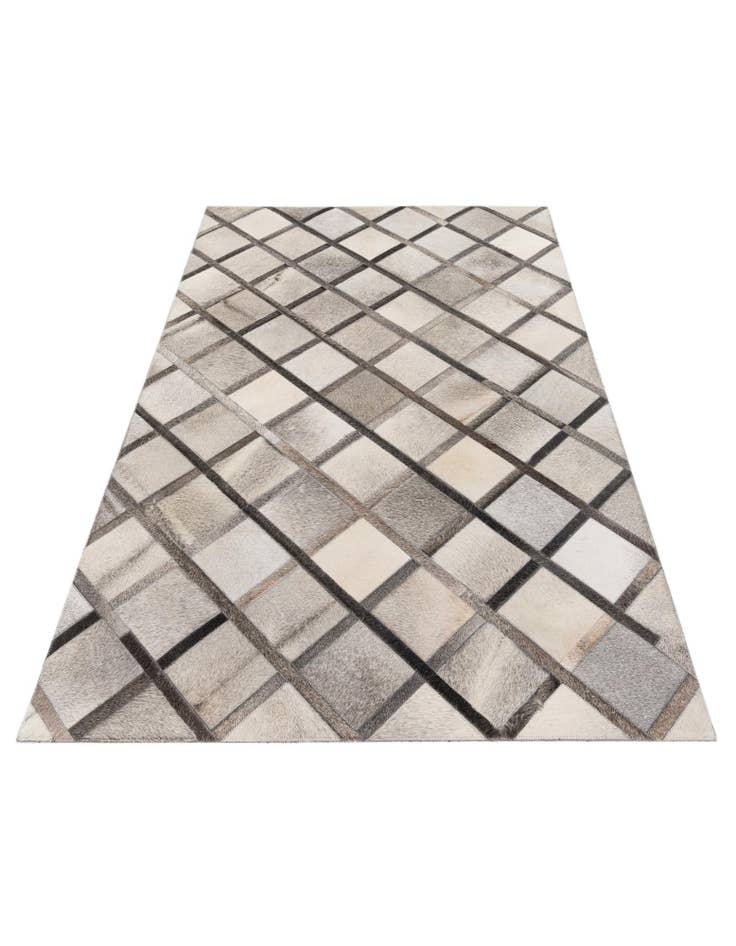 Detail image of  4' 1 x 6' 3 Cowhide Stocks Rug