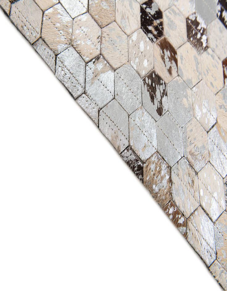 Detail image of  4' 1 x 5' 6 Cowhide Stocks Rug