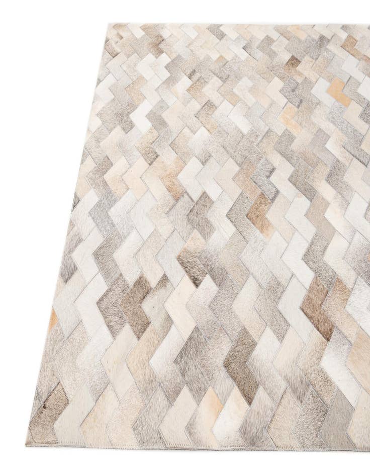 Detail image of  4' 1 x 5' 11 Cowhide Stocks Rug