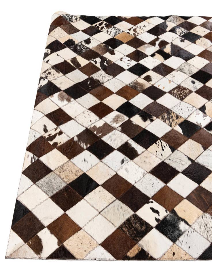 Detail image of  4' 1 x 5' 10 Cowhide Stocks Rug