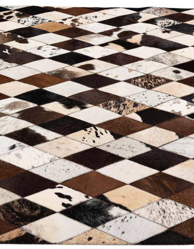 Detail image of  4' 1 x 5' 10 Cowhide Stocks Rug