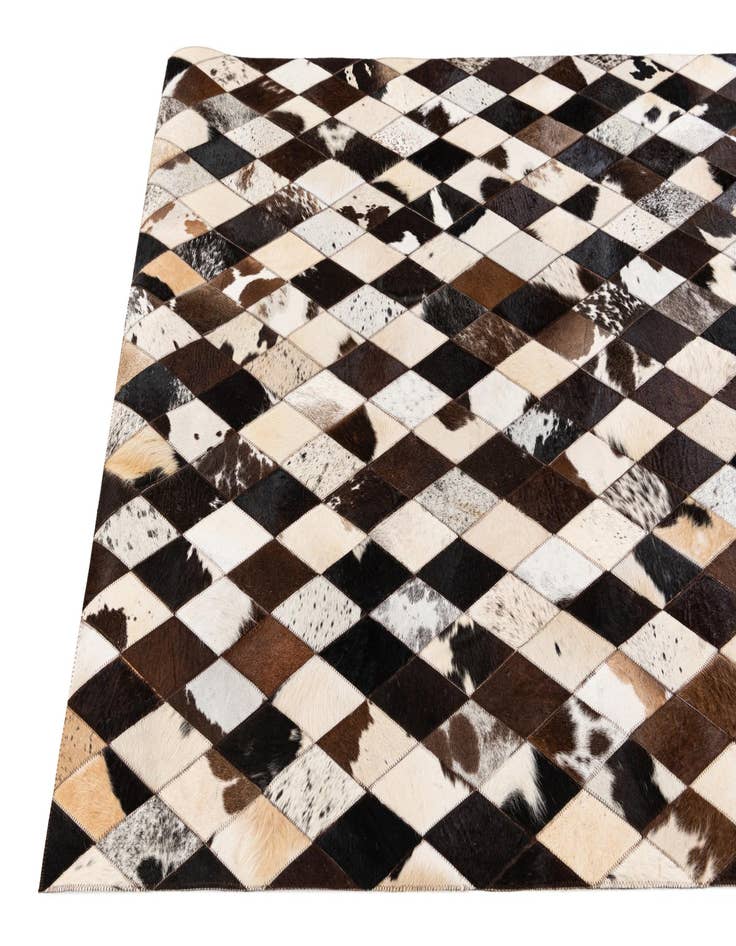 Detail image of  4' 1 x 5' 11 Cowhide Stocks Rug