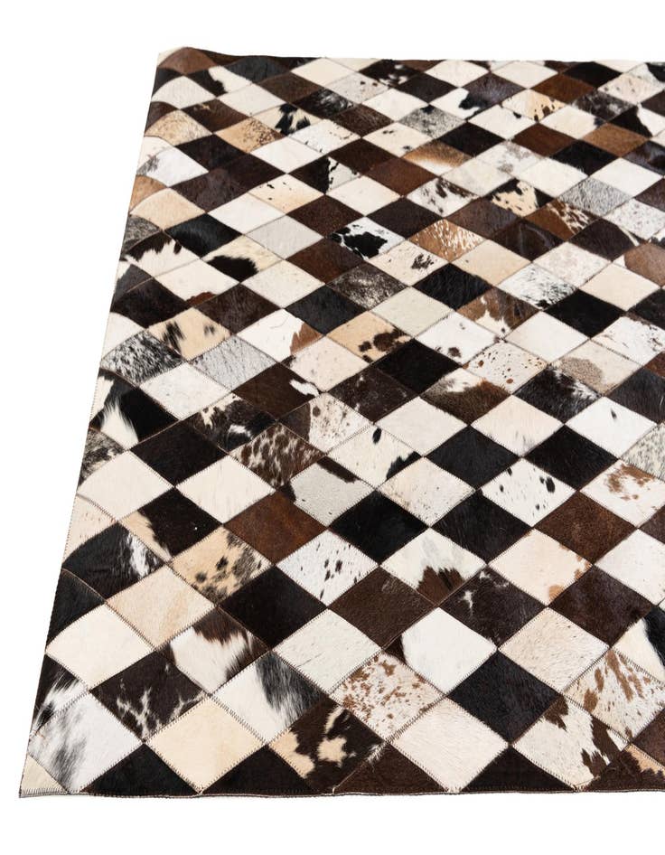Detail image of  4' 1 x 5' 11 Cowhide Stocks Rug