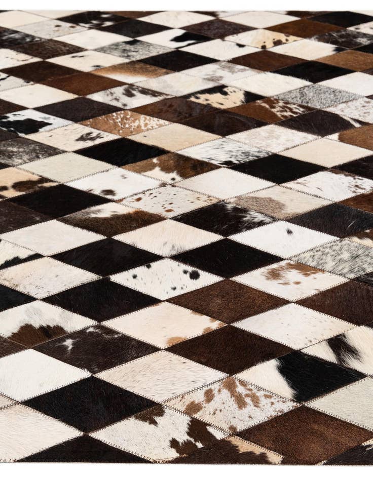 Detail image of  4' 1 x 5' 11 Cowhide Stocks Rug