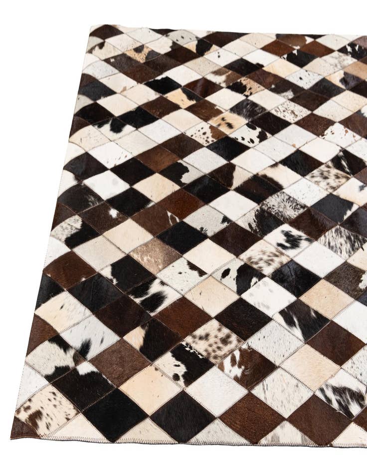 Detail image of  4' 1 x 5' 10 Cowhide Stocks Rug