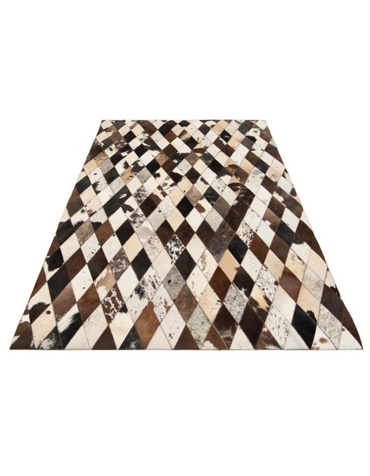 Detail image of  4' 1 x 5' 10 Cowhide Stocks Rug