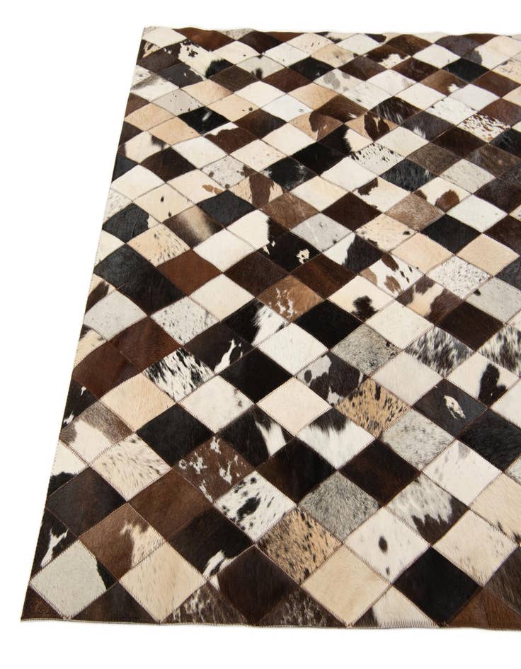 Detail image of  4' 1 x 5' 10 Cowhide Stocks Rug