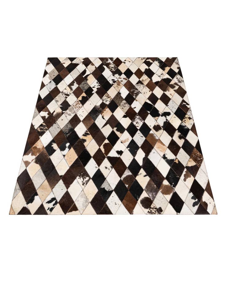 Detail image of  4' 1 x 5' 10 Cowhide Stocks Rug