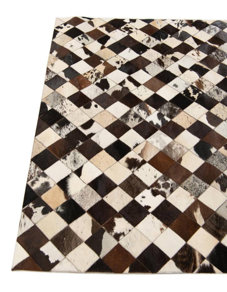 Detail image of  4' 1 x 5' 10 Cowhide Stocks Rug