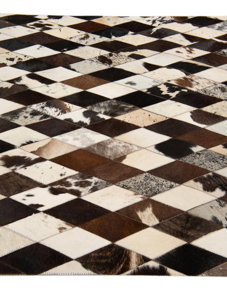 Detail image of  4' 1 x 5' 10 Cowhide Stocks Rug