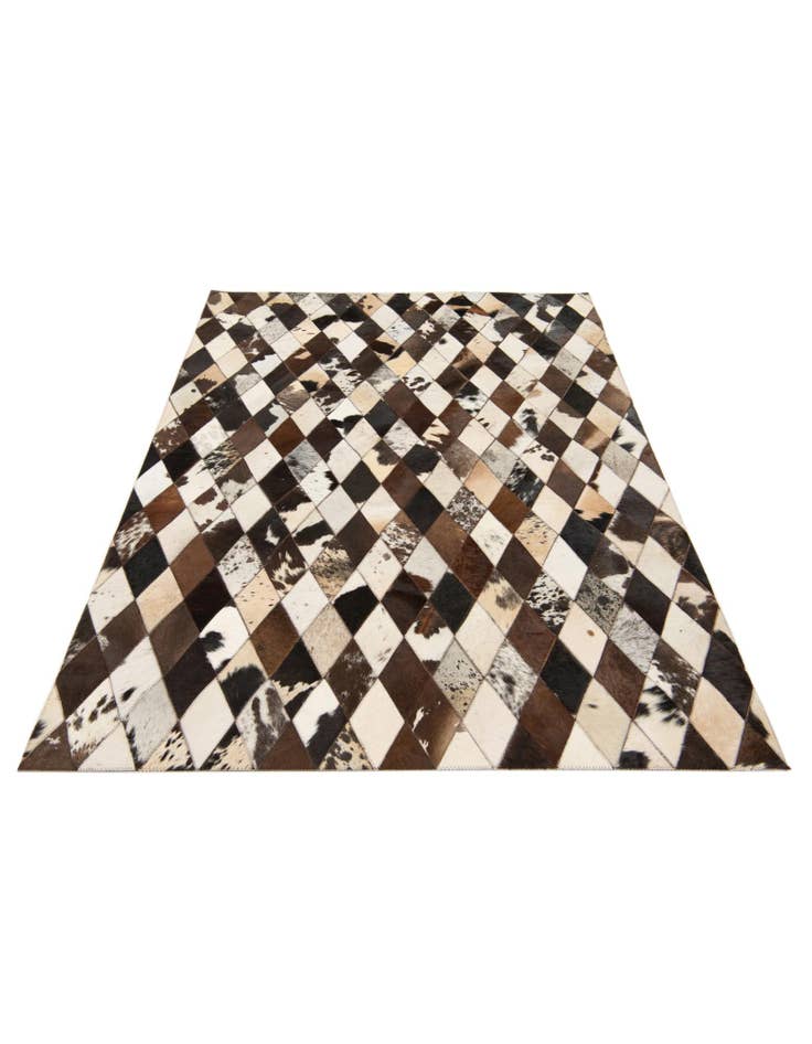 Detail image of  4' 1 x 5' 10 Cowhide Stocks Rug