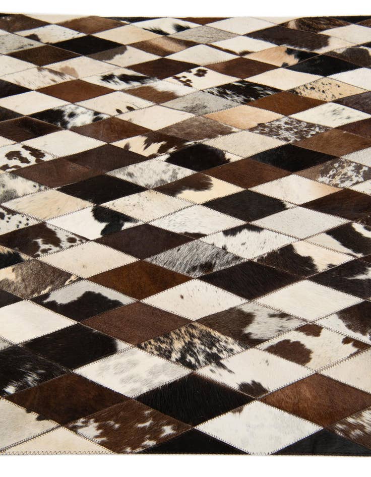 Detail image of  4' 1 x 5' 10 Cowhide Stocks Rug