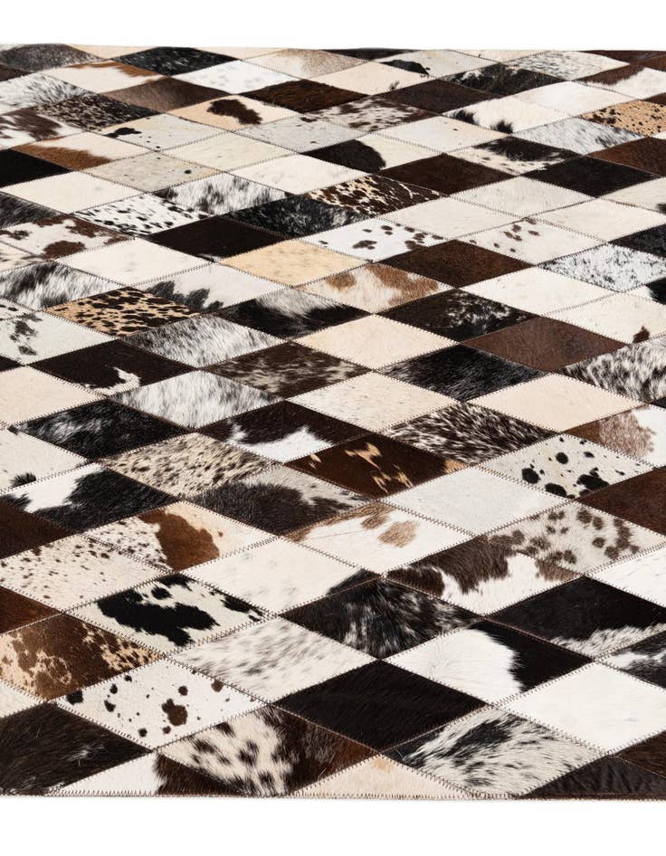 Detail image of  4' 1 x 5' 10 Cowhide Stocks Rug