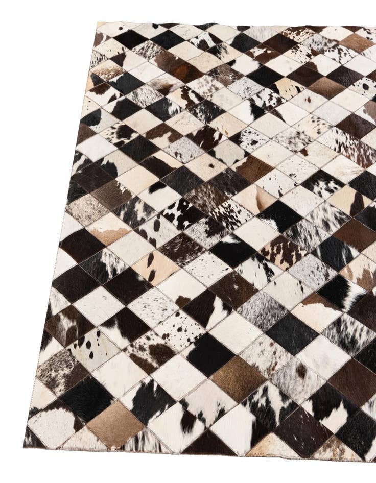 Detail image of  4' x 5' 10 Cowhide Stocks Rug
