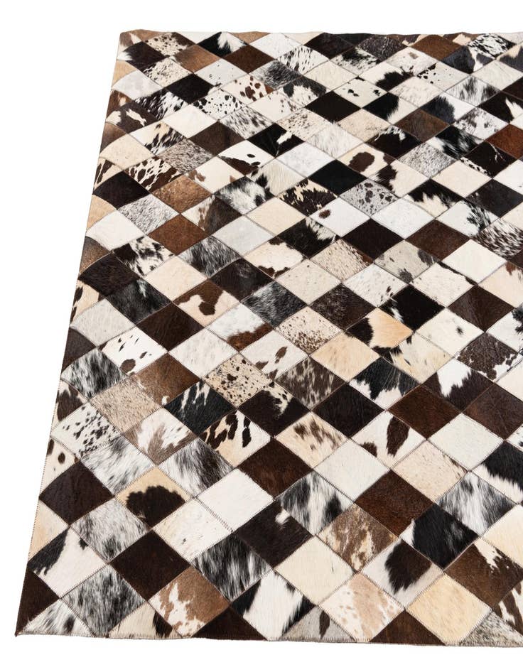 Detail image of  4' x 5' 10 Cowhide Stocks Rug