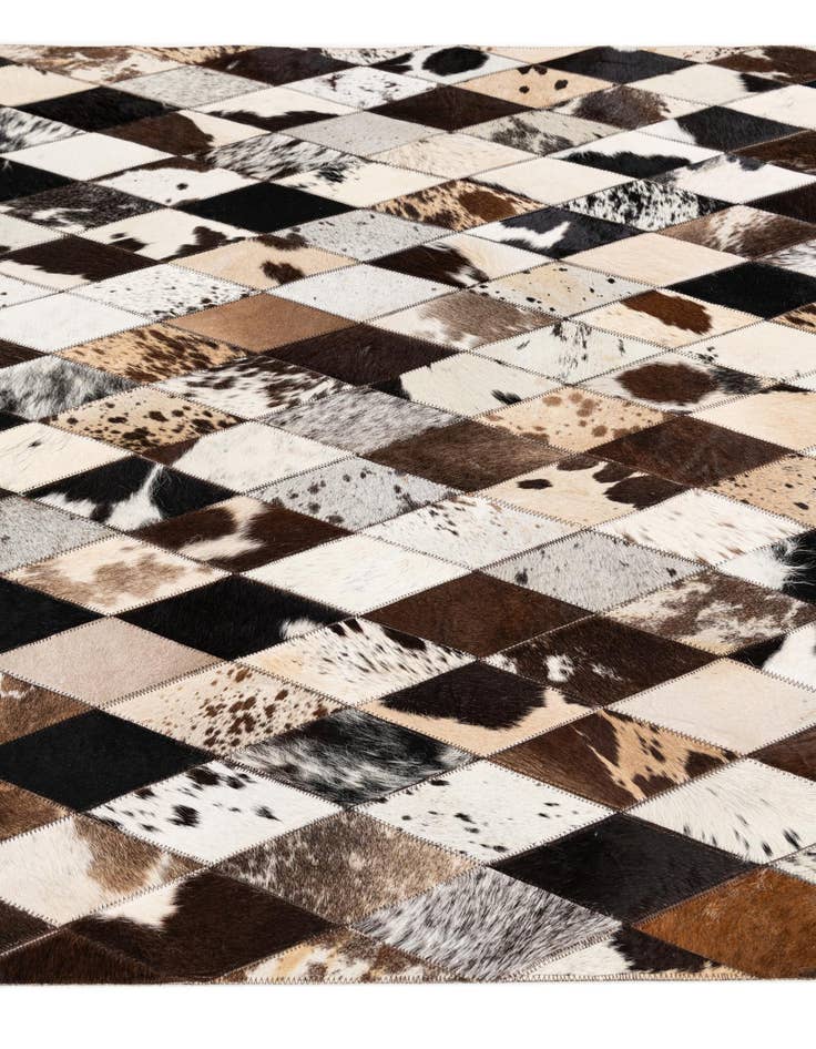 Detail image of  4' 1 x 5' 11 Cowhide Stocks Rug
