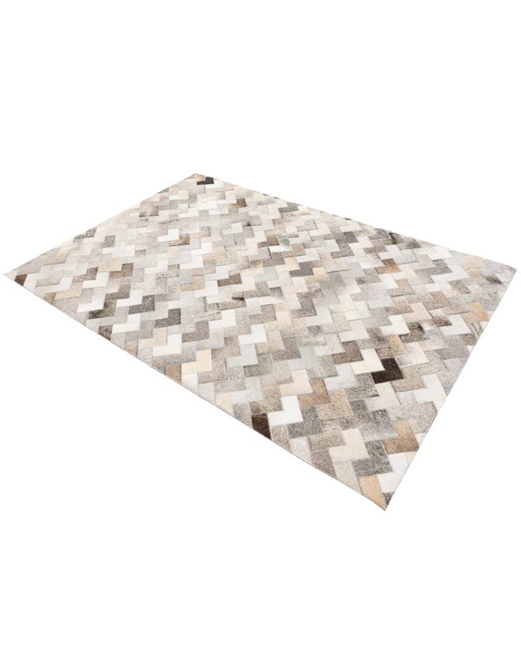 Detail image of  4' 1 x 5' 11 Cowhide Stocks Rug